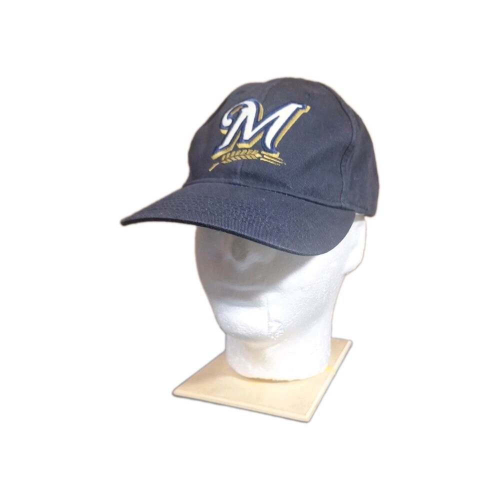 Milwaukee Brewers Hat Cap Wheat Barley Logo Adjustable Vintage Youth Kidcore